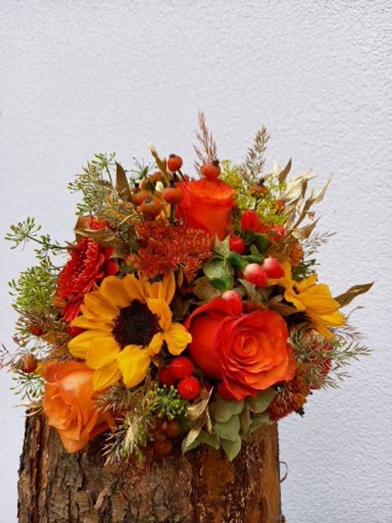 Bouquet in orange/red - zoom
