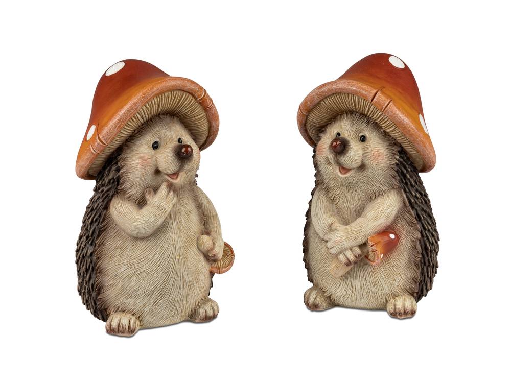 Keramische egel met paddestoelhoed - zoom