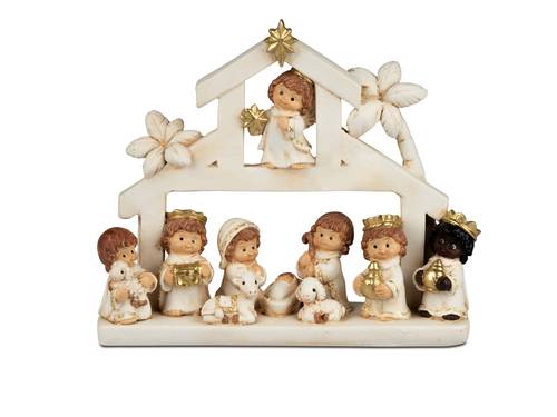 Houten kerststal