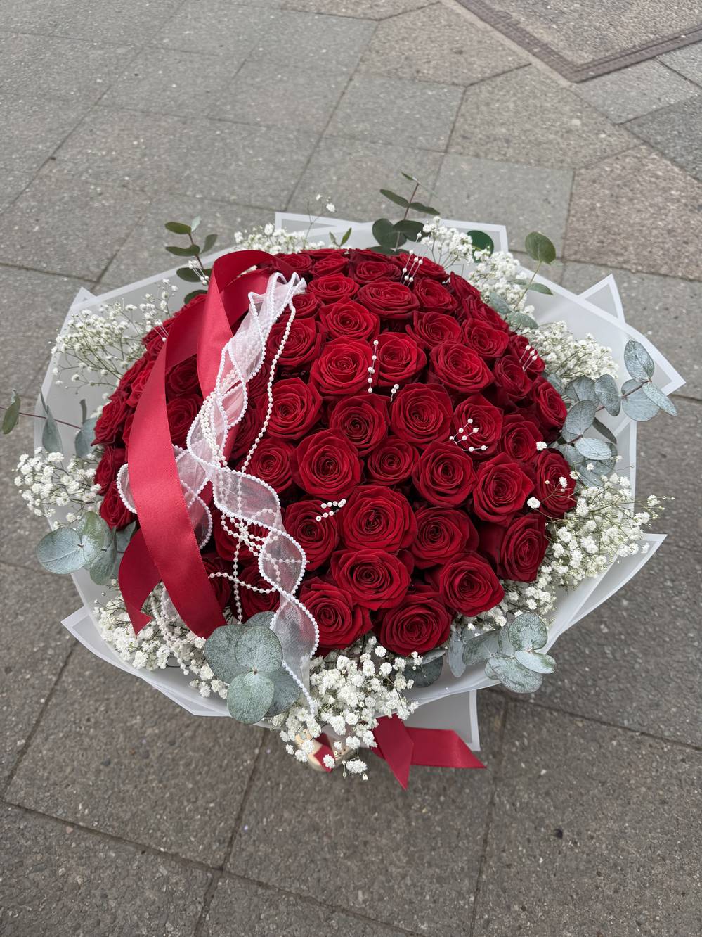 Bouquet of roses 'pearl romance - zoom