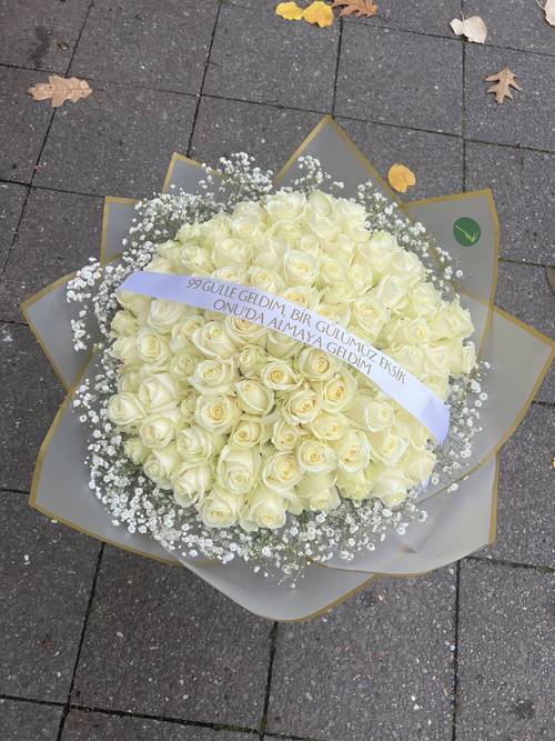 White rose bouquet 'İsteme'