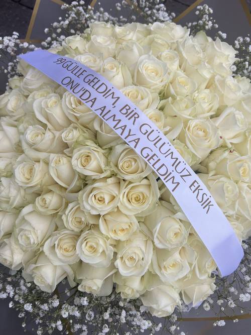 Image - White rose bouquet 'İsteme'