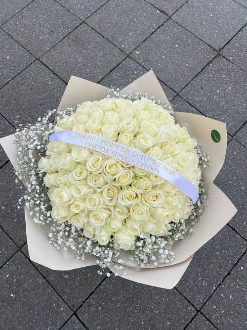 Image - White rose bouquet 'İsteme'