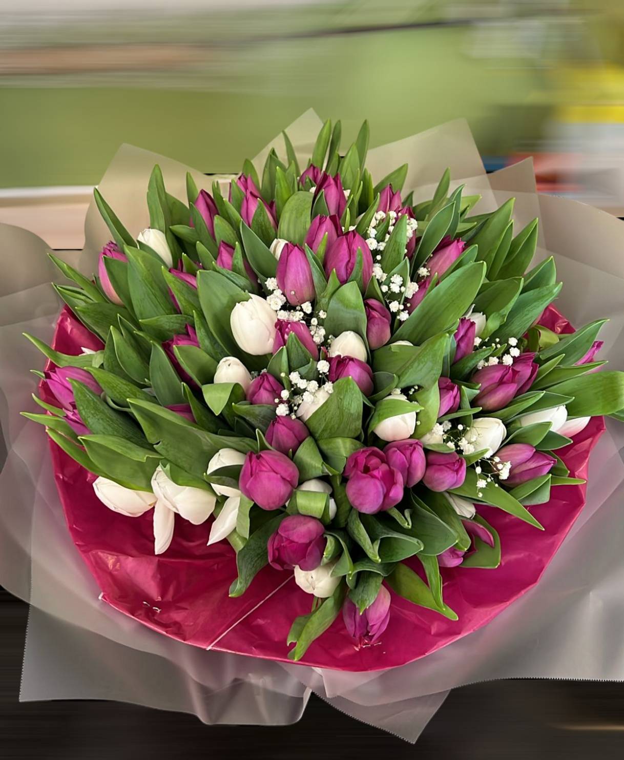 Bouquet of tulips - zoom