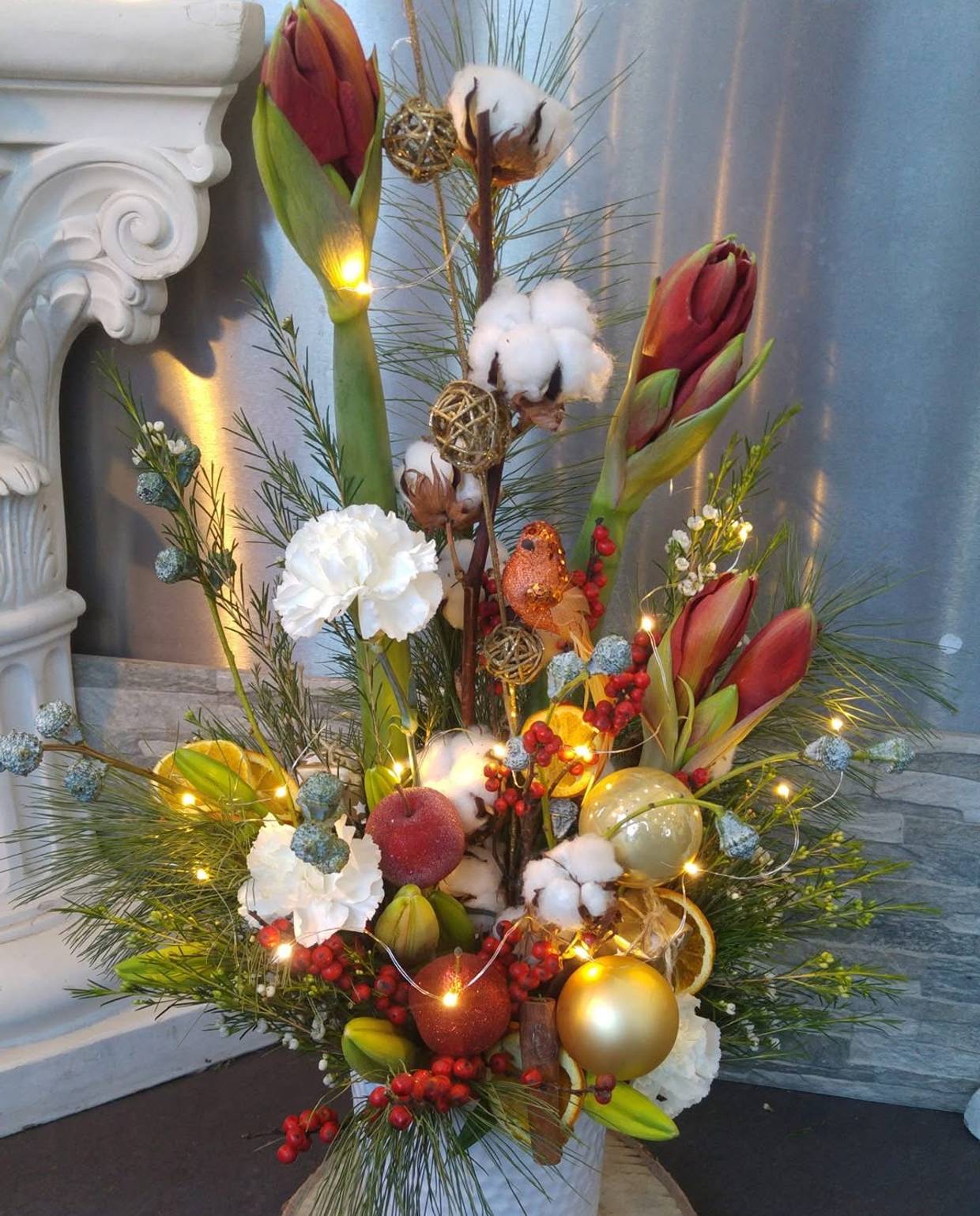 Adventsblumengesteck - zoom