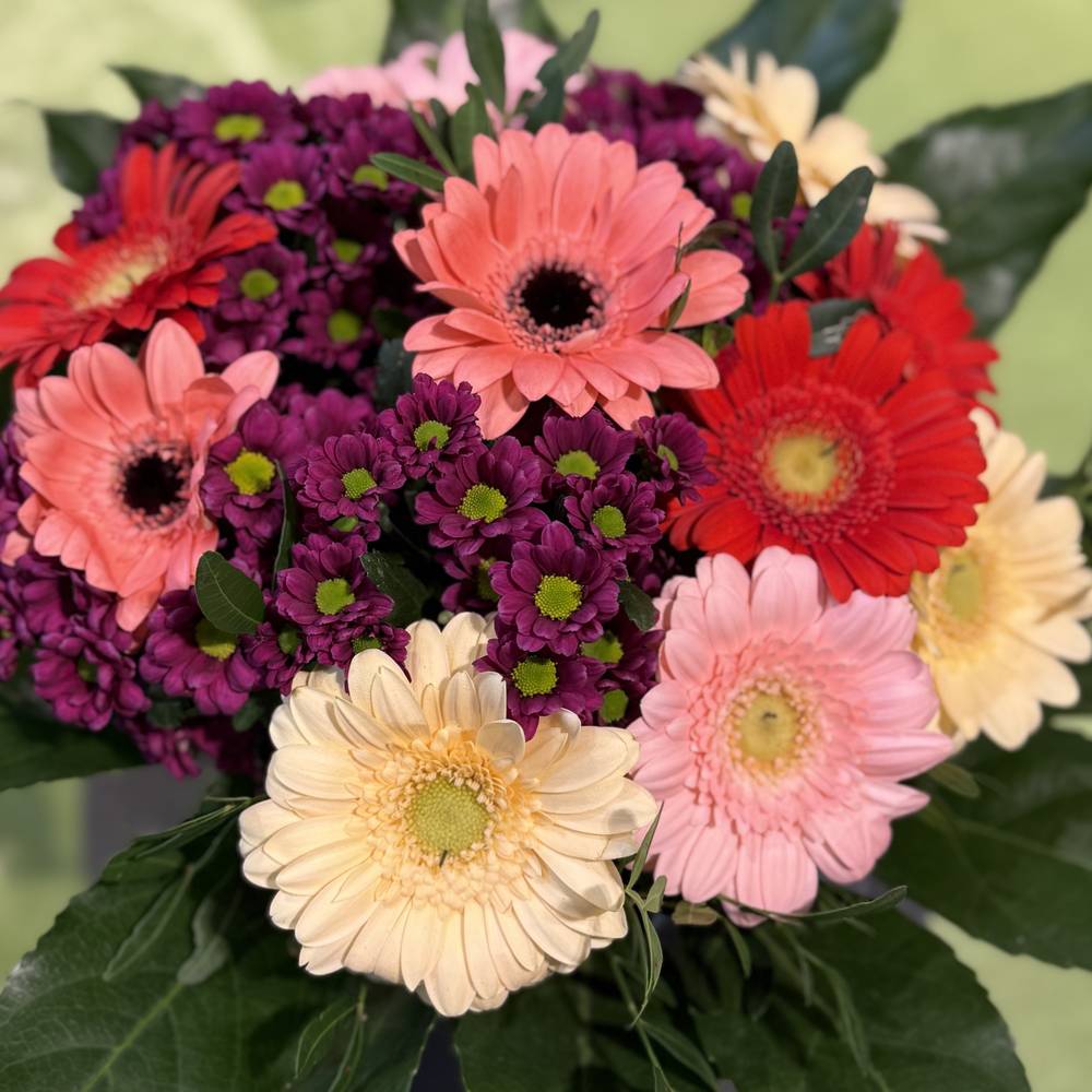 Gerberaboeket Kunterbunt - zoom