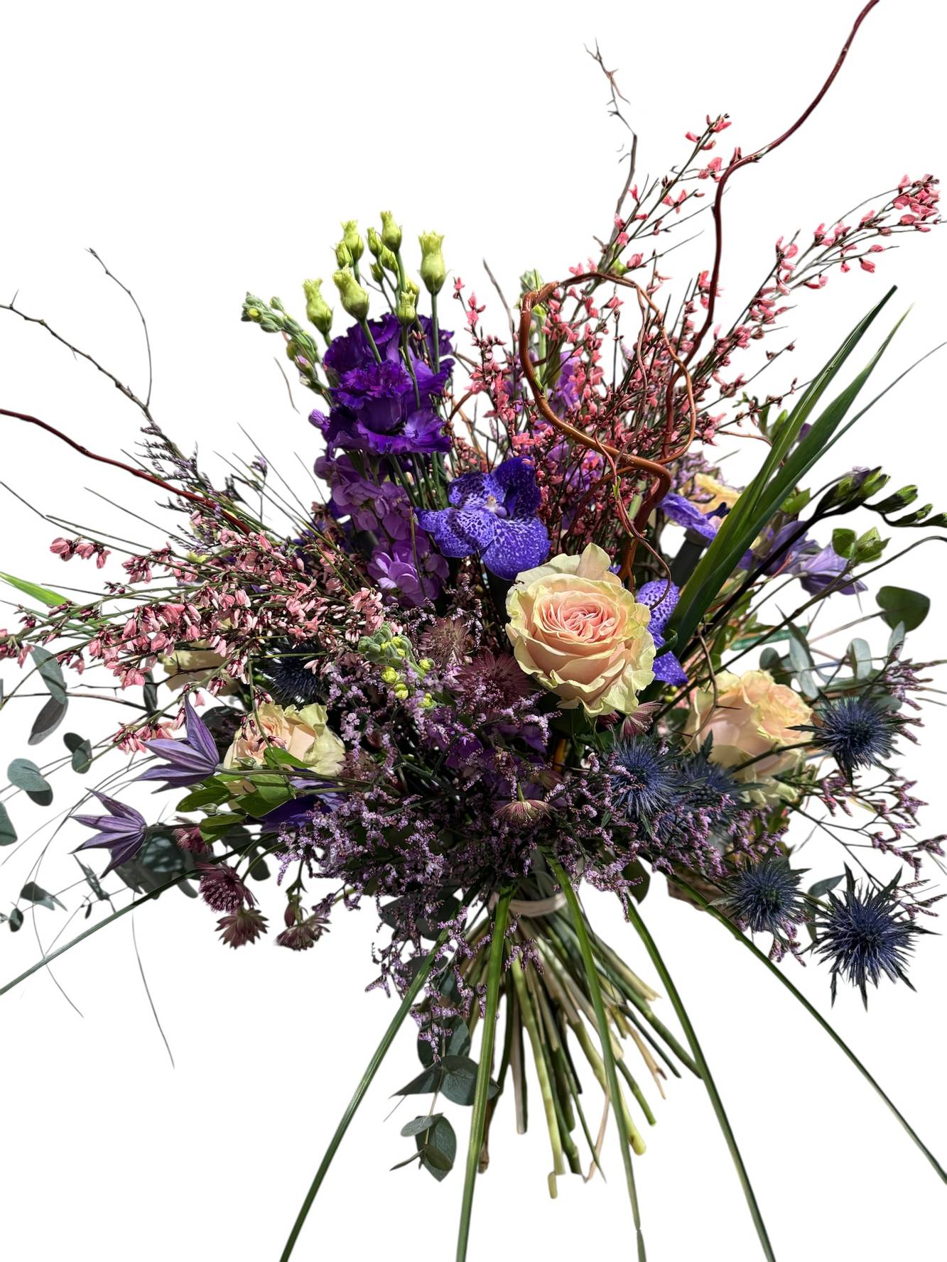 Elegant bouquet in pink violet - zoom