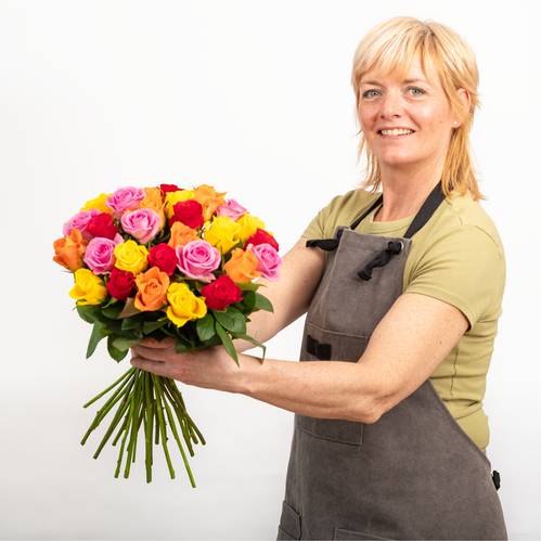 Image - Boeket rozen 'kleurrijk