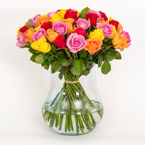 Boeket rozen 'kleurrijk
