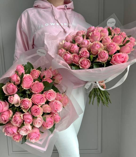 Image - 30 Pink Roses Bouquet